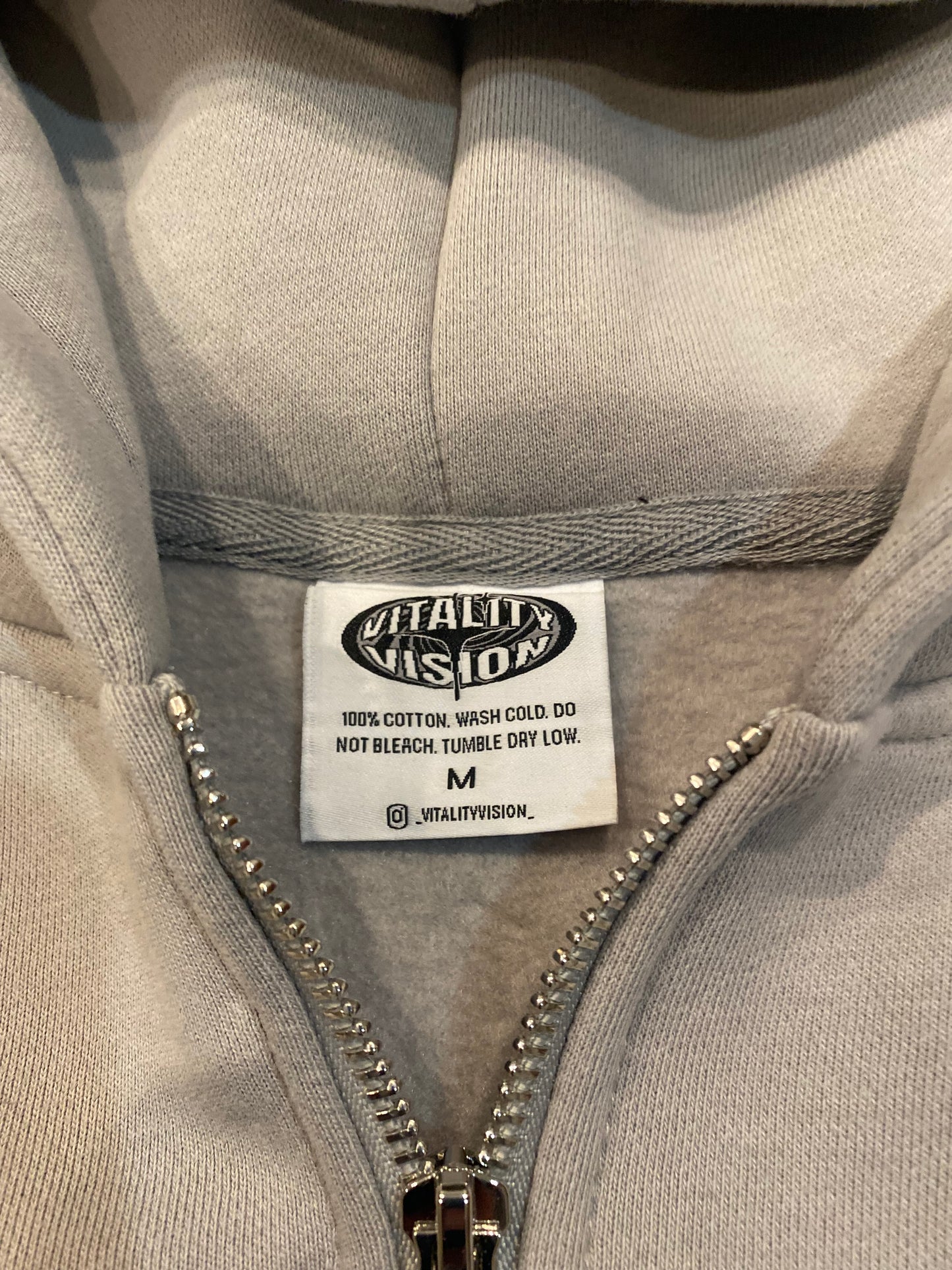 Puff Printed "Vitality Vision" Logo Jacket - Cloud Grey