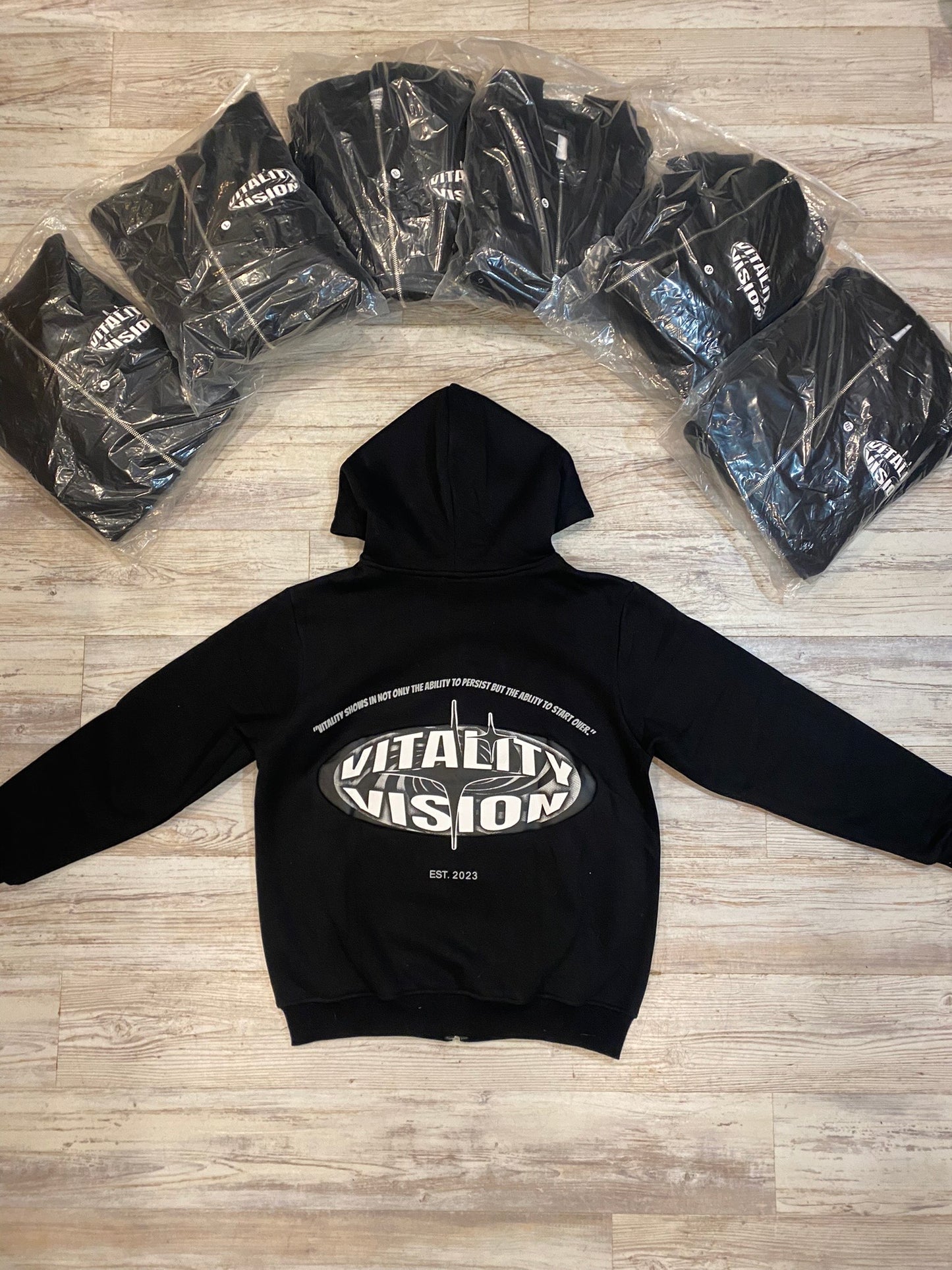 Puff Printed "Vitality Vision" Logo Jacket - Black