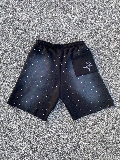 "Charcoal" Rhinestone Shorts