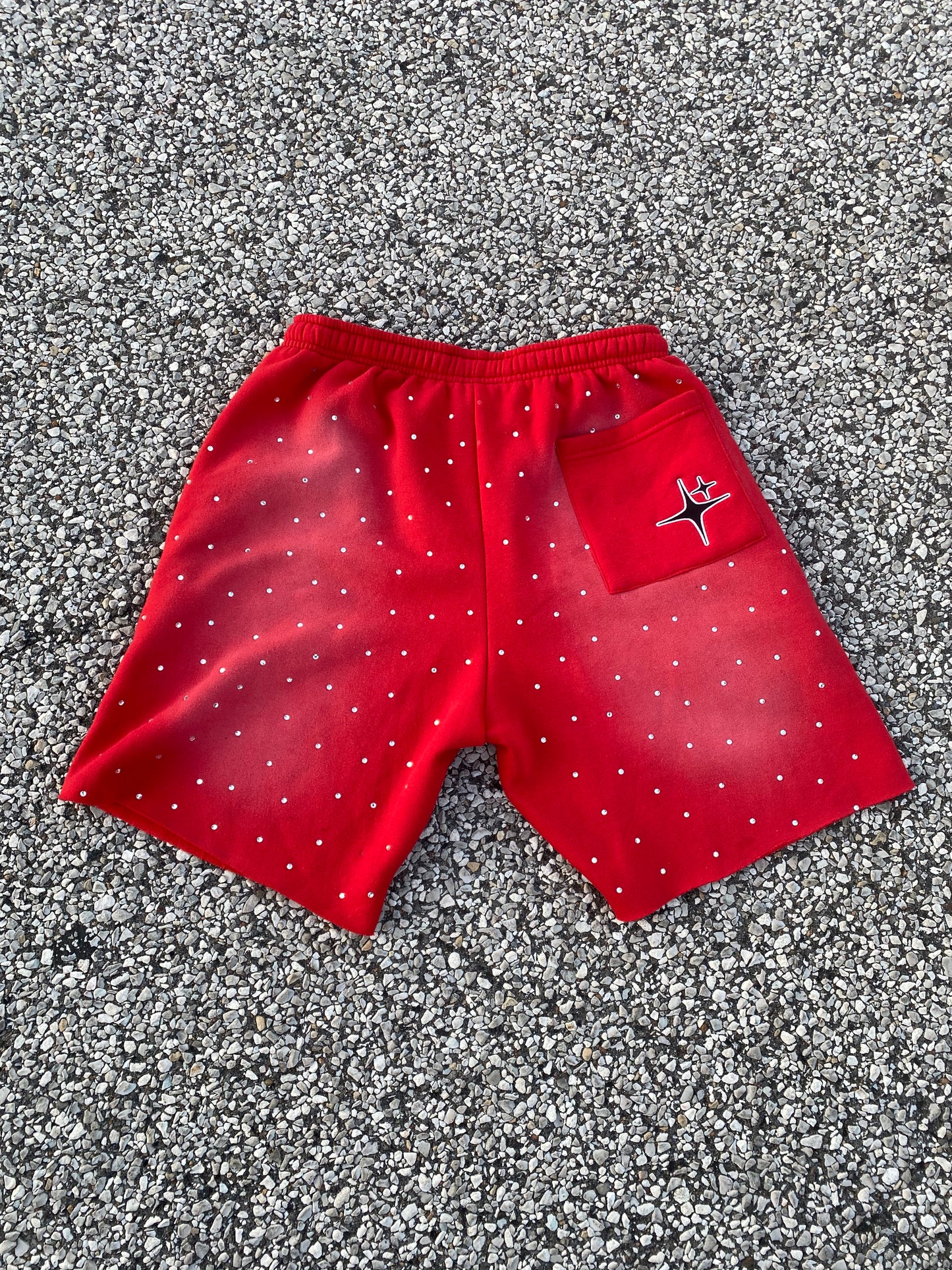 "Crimson" Rhinestone Shorts