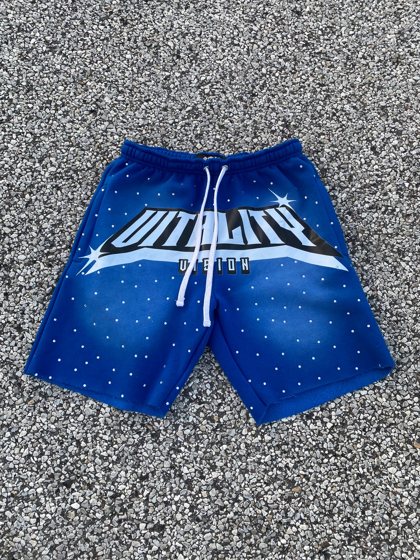 "Cobalt" Rhinestone Shorts