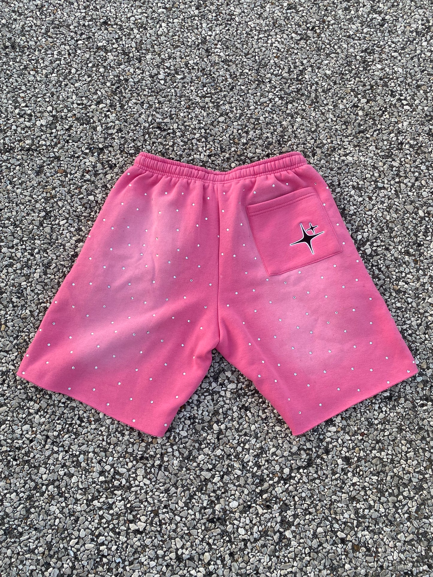 "Rose Pink" Rhinestone Shorts