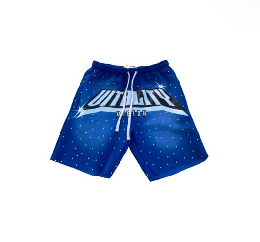 "Cobalt" Rhinestone Shorts